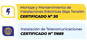Certificado de Empresa Montaje y Mantenimiento de Instalaciones Eléctricas y de Telecomunicaciones